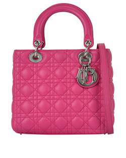 Medium Lady Dior, Leather, Pink, MA0122, S, 2*